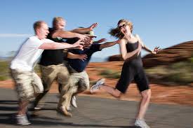 men chase woman Blank Meme Template