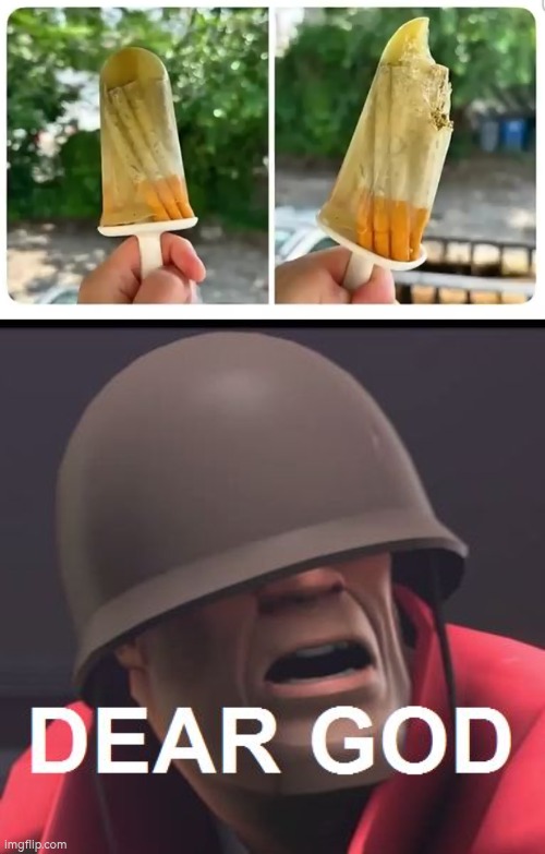 This is truly beyond disgusting. | image tagged in dear god,cigarettes,popsicle | made w/ Imgflip meme maker
