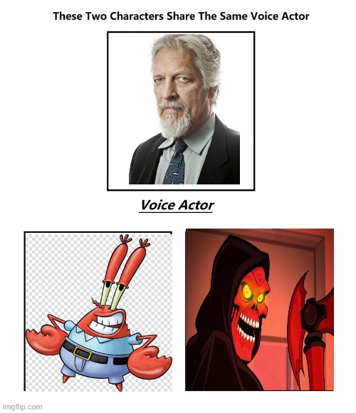 Clancy Brawn | image tagged in same voice actor,clancy brown,spongebob squarepants,venture bros,adult swim,nickelodeon | made w/ Imgflip meme maker