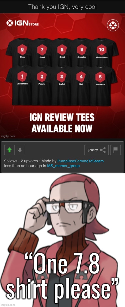 Too much water | “One 7.8 shirt please” | made w/ Imgflip meme maker