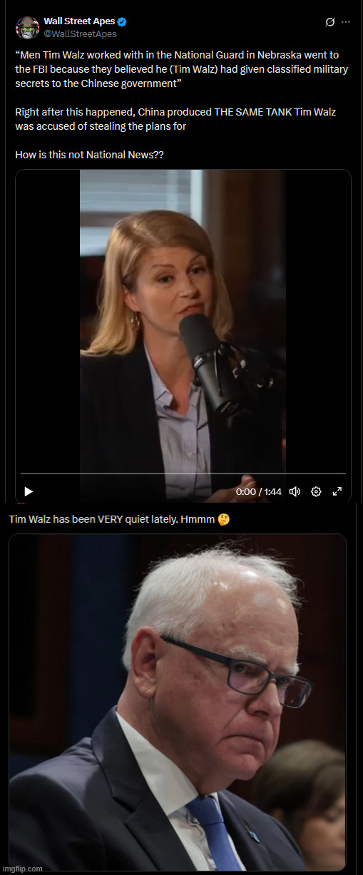 Traitor Tim Walz | image tagged in traitor,tim walz | made w/ Imgflip meme maker