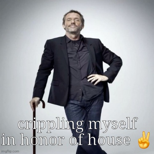 home | crippling myself in honor of house ✌️ | image tagged in home | made w/ Imgflip meme maker