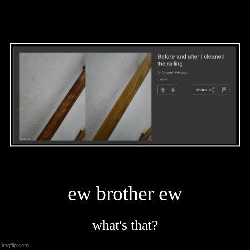 before you ask, I'm site banned | ew brother ew | what's that? | image tagged in funny,demotivationals | made w/ Imgflip demotivational maker