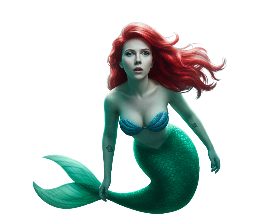 scarlett johansson as ariel Blank Meme Template