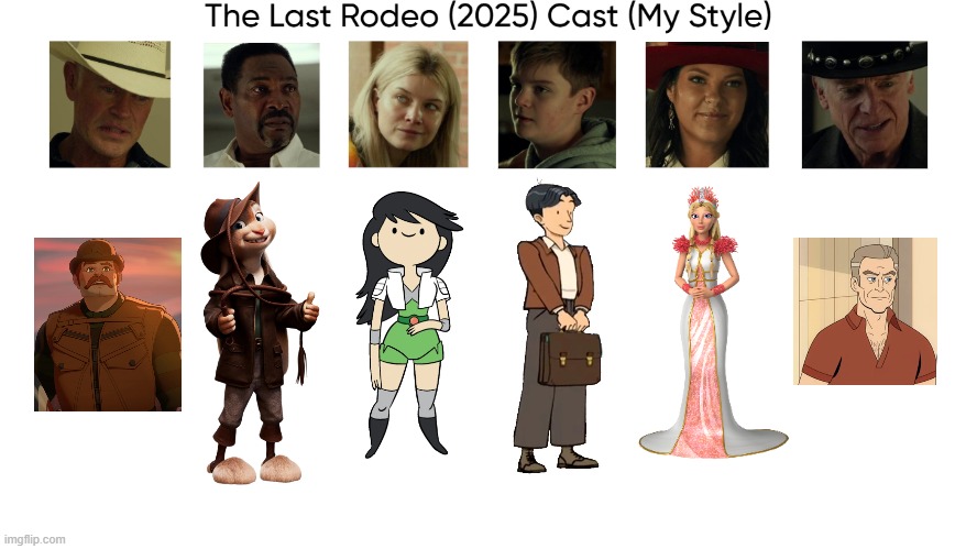 The Last Rodeo (2025) Cast (My Style) | image tagged in the last rodeo 2025 cast my style,meme,memes,spoof cast,the last rodeo,characters | made w/ Imgflip meme maker