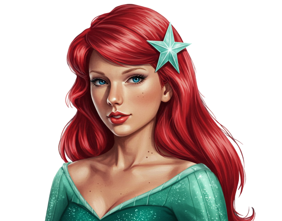 taylor swift as ariel Blank Meme Template