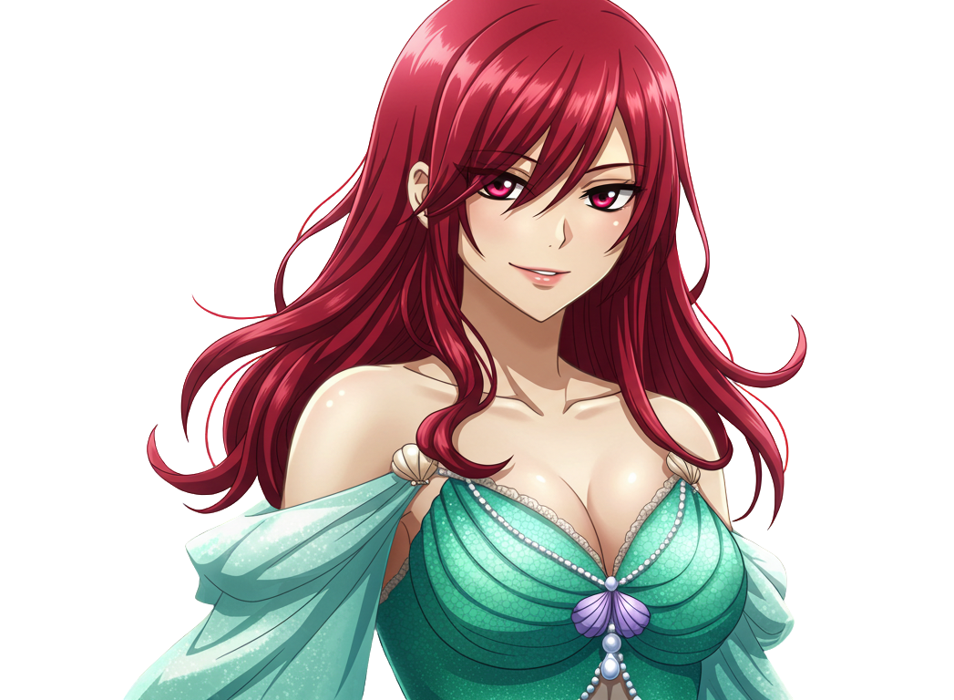 erza scarlett as ariel Blank Meme Template