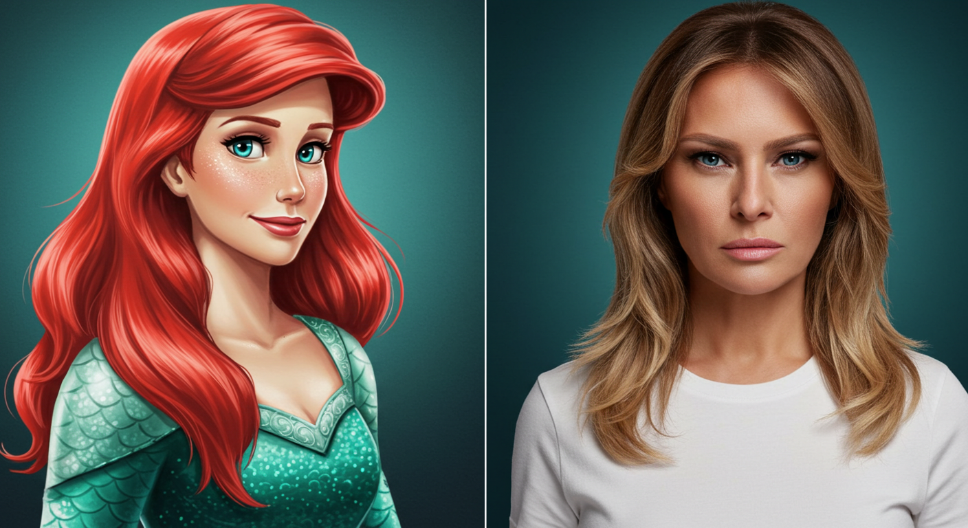 melania trump as ariel Blank Meme Template