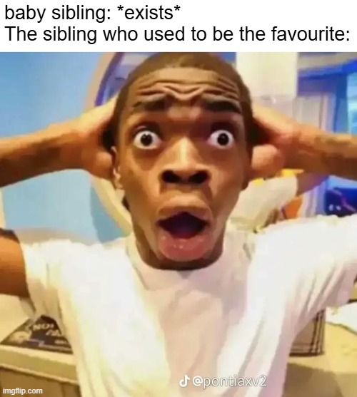 bro has been unloved from the moment the baby was born | baby sibling: *exists*
The sibling who used to be the favourite: | image tagged in shocked black guy,funny,memes,siblings,relatable,doomed | made w/ Imgflip meme maker