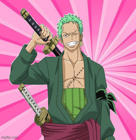 zoro pink Blank Meme Template