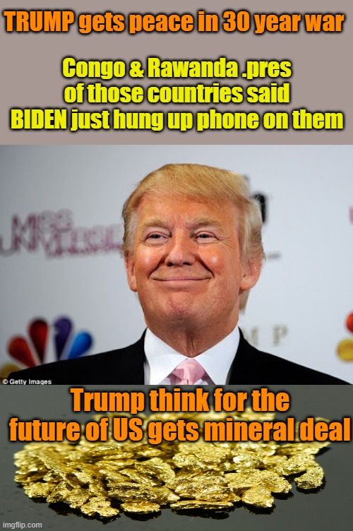 Donald trump approves.. " ME TOO " | TRUMP gets peace in 30 year war; Congo & Rawanda .pres of those countries said BIDEN just hung up phone on them; Trump think for the future of US gets mineral deal | image tagged in donald trump approves | made w/ Imgflip meme maker