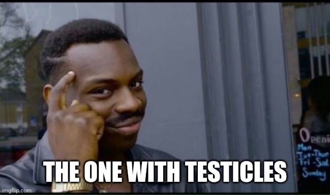Thinking Black Man | THE ONE WITH TESTICLES | image tagged in thinking black man | made w/ Imgflip meme maker