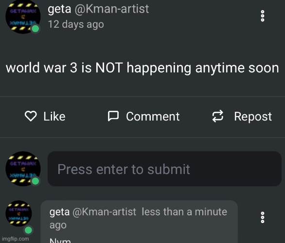 made w/ Imgflip meme maker