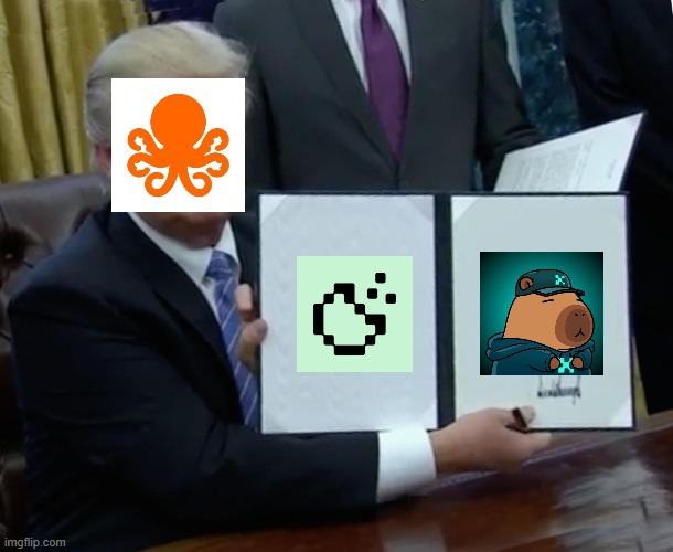 crypto | image tagged in memes,trump bill signing | made w/ Imgflip meme maker