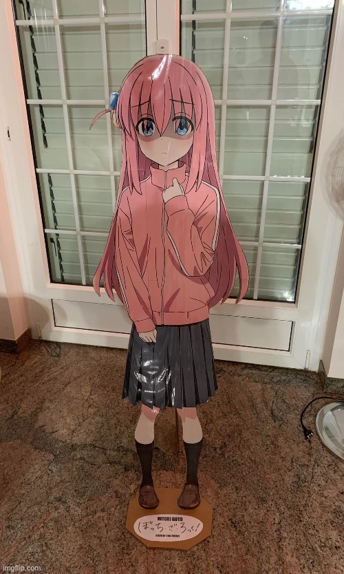 image tagged in bocchi the rock,bocchi,cardboard | made w/ Imgflip meme maker
