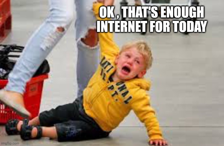 Tantrum store | OK , THAT'S ENOUGH INTERNET FOR TODAY | image tagged in tantrum store | made w/ Imgflip meme maker