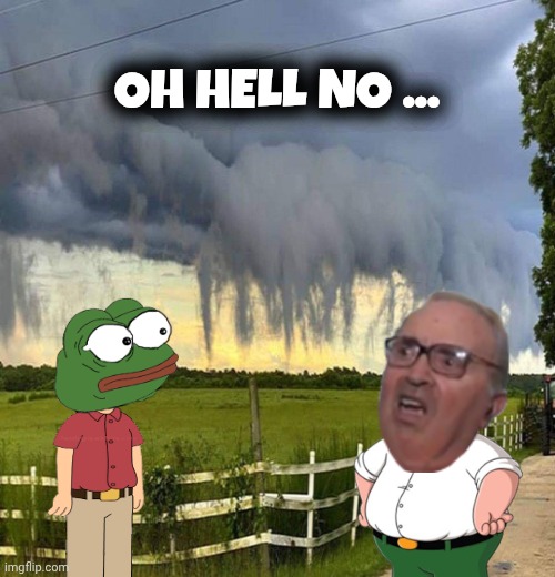 bad weather memes | OH HELL NO ... | image tagged in oh hell no | made w/ Imgflip meme maker
