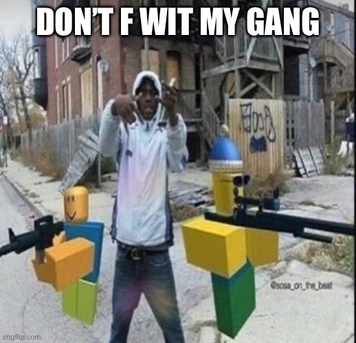 purposeful misspelling | DON’T F WIT MY GANG | image tagged in memes,funny,gangsta,roblox | made w/ Imgflip meme maker