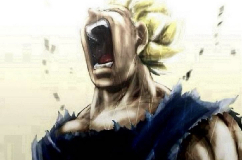 High Quality Vegeta scream Blank Meme Template