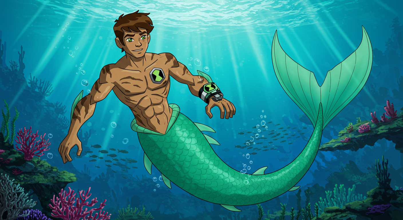 ben 10 merman Blank Meme Template