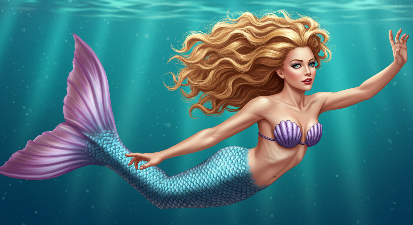blonde mermaid Blank Meme Template