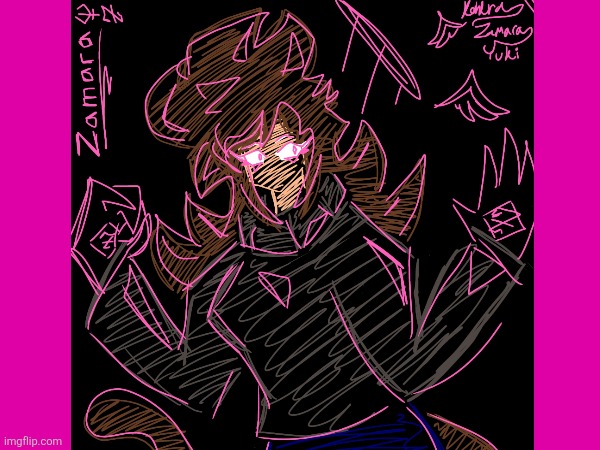 Random Zamara sketch I did (scratchy line style) | made w/ Imgflip meme maker