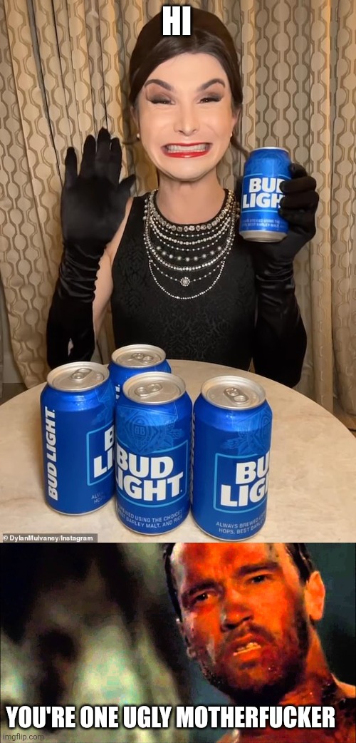 HI; YOU'RE ONE UGLY MOTHERFUCKER | image tagged in arnold predator | made w/ Imgflip meme maker