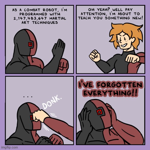 image tagged in stars,robot,combat,martial arts,punch,memory loss | made w/ Imgflip meme maker
