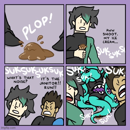 image tagged in stars,ice cream,spilled,alien,janitor,run | made w/ Imgflip meme maker