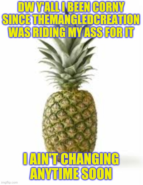 Sethamphetamine announcement temp | DW Y'ALL I BEEN CORNY SINCE THEMANGLEDCREATION WAS RIDING MY ASS FOR IT; I AIN'T CHANGING ANYTIME SOON | image tagged in sethamphetamine announcement temp | made w/ Imgflip meme maker