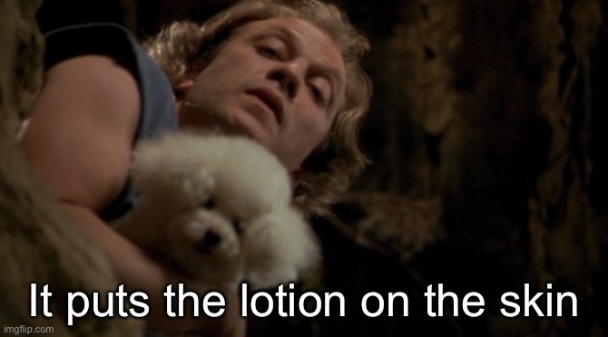 Silence of the lambs lotion | It puts the lotion on the skin | image tagged in silence of the lambs lotion | made w/ Imgflip meme maker