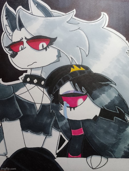 Loona & Octavia! | Happy pride btw | image tagged in helluva boss,hazbin hotel,vivziepop,loona,octavia | made w/ Imgflip meme maker