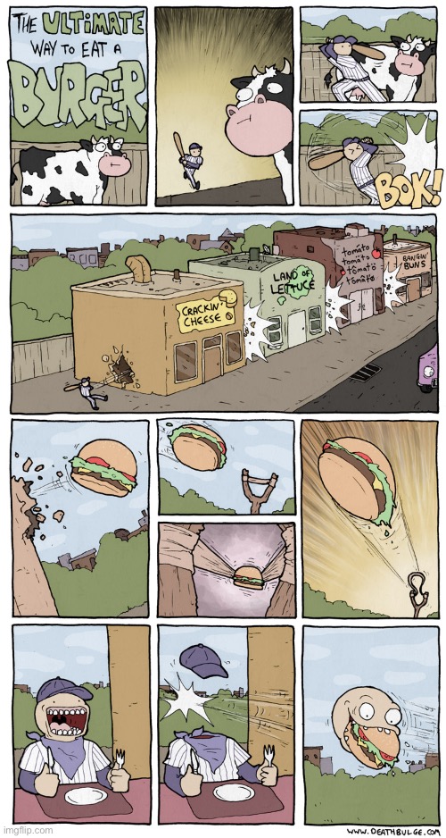 I’ll have what he’s having… | image tagged in comics,death bulge,extreme hamburger,baseball player | made w/ Imgflip meme maker
