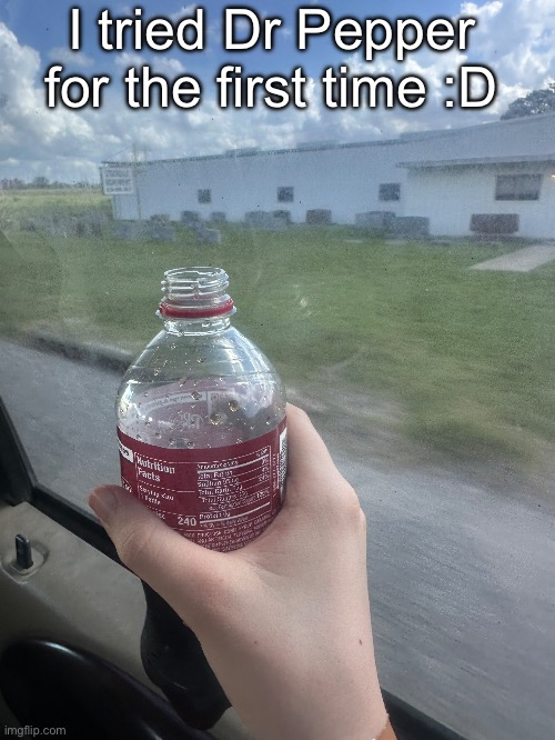 I originally wanted to stay away from soda, but why not have some every once in a while | I tried Dr Pepper for the first time :D | made w/ Imgflip meme maker