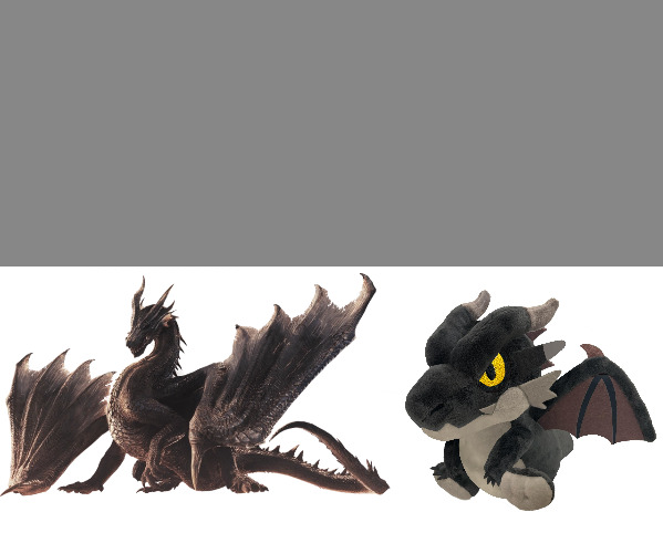 High Quality Fatalis and plushie Fatalis Blank Meme Template
