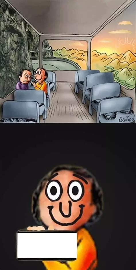 happy guy on bus Blank Meme Template