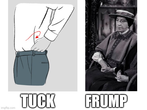 TUCK; FRUMP | image tagged in play on words | made w/ Imgflip meme maker