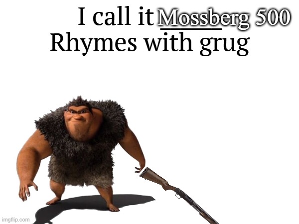 i call it mossberg 500 | Mossberg 500 | image tagged in i call it _____ | made w/ Imgflip meme maker