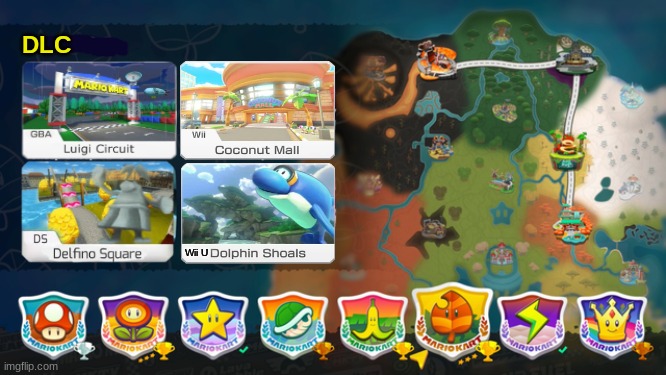 Mario Kart World meme | DLC; Wii U | image tagged in memes,mario kart,video games,gamers,super mario bros,world | made w/ Imgflip meme maker