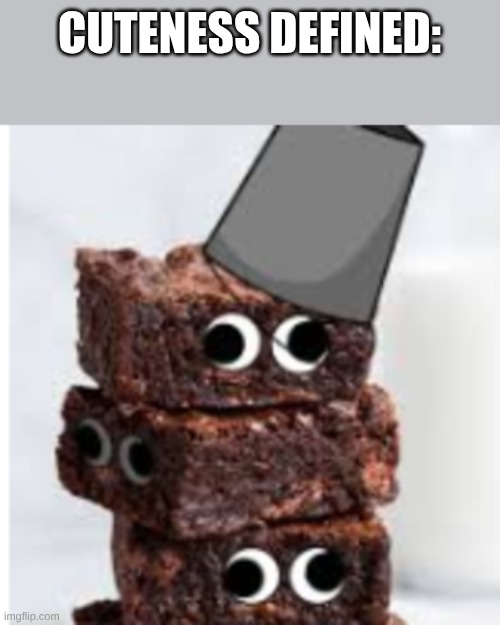 bruuuuuuuuuuuuuud | CUTENESS DEFINED: | image tagged in brud turned into a brownie xd | made w/ Imgflip meme maker