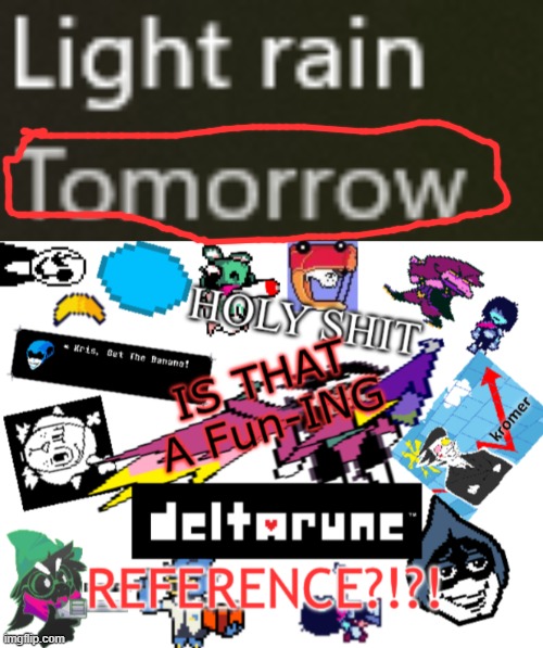Dang deltarune got so popular, they made tomorrow into a real thing. | made w/ Imgflip meme maker