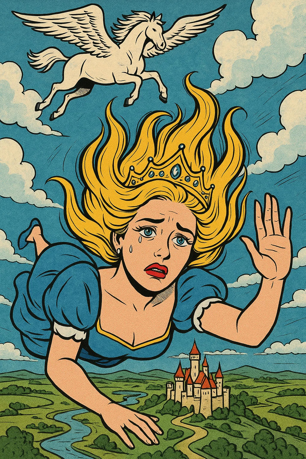 plummeting princess Blank Meme Template