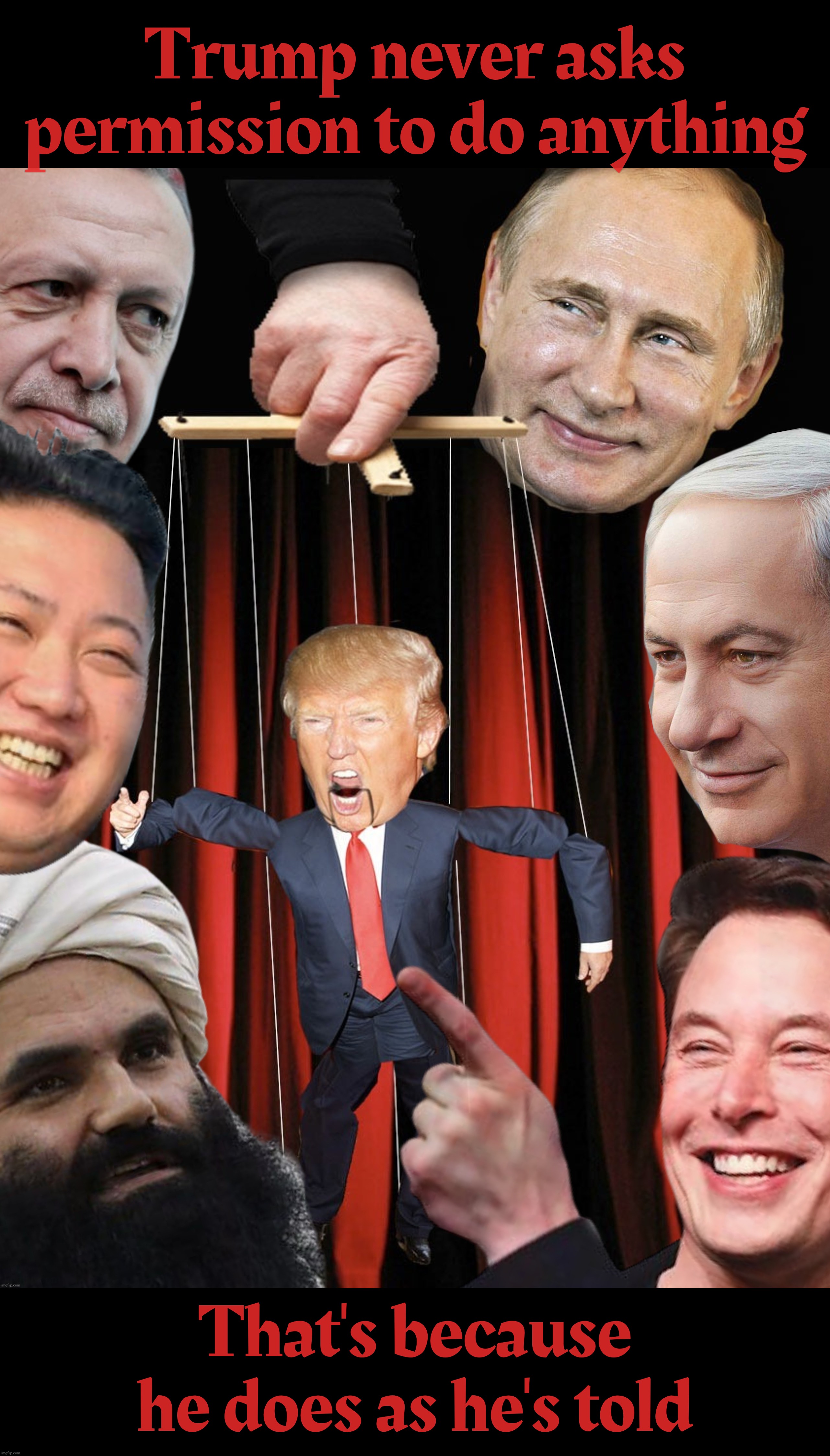 It's a regular TACO Belle drive-thru | Trump never asks permission to do anything; That's because he does as he's told | image tagged in trump and his bosses,ok this landscape has changed a bit,who cares,trump doesn't need permish,he's just following orders,taco | made w/ Imgflip meme maker