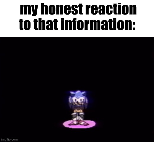 needlemouse stare | my honest reaction to that information: | made w/ Imgflip meme maker