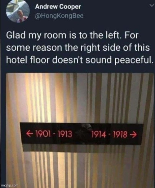 Hotel from Hell | image tagged in hotel,room,backrooms,wwi | made w/ Imgflip meme maker