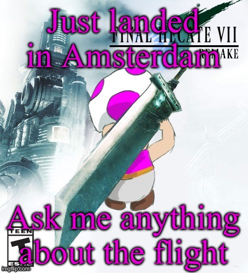 Final Hecate VII (thank you disco) | Just landed in Amsterdam; Ask me anything about the flight | image tagged in final hecate vii thank you disco | made w/ Imgflip meme maker