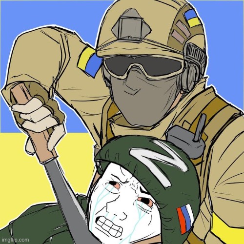 Russian Throat-cutting Ukrainian | image tagged in wojak | made w/ Imgflip meme maker