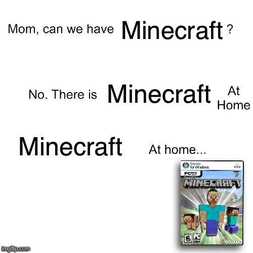 :skull: | Minecraft; Minecraft; Minecraft | image tagged in mom can we have | made w/ Imgflip meme maker