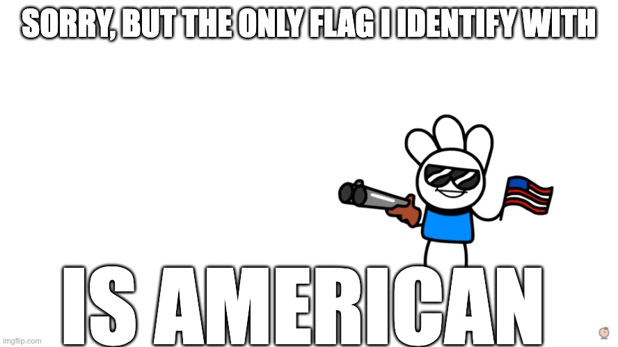 I'm an American | SORRY, BUT THE ONLY FLAG I IDENTIFY WITH IS AMERICAN | image tagged in i'm an american | made w/ Imgflip meme maker