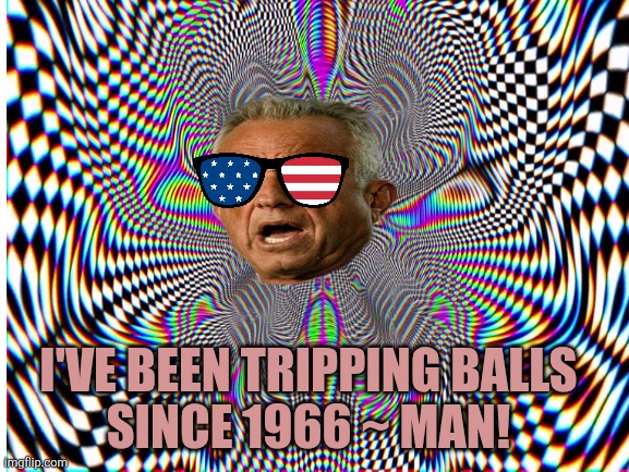 I'VE BEEN TRIPPING BALLS
SINCE 1966 ~ MAN! | made w/ Imgflip meme maker